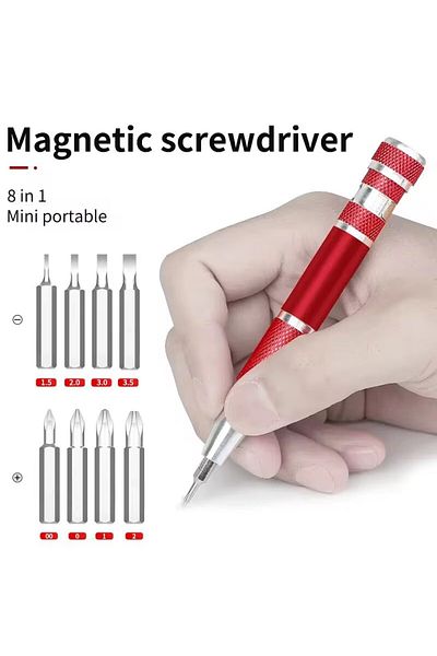 Choice Multifunctional Magnetic Screwdriver 8 In 1 Aluminum Alloy Disassembly Pen Slotted Cross Head Scr...
