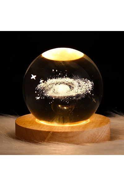 Choice Galaxy LED Crystal Ball Table Lamp USB Night Light 3D Moon Planet Galaxy Decor for Home Table Lamp P