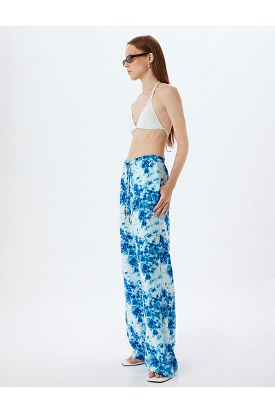 Koton Şahika Ercümen Viscose Wide Leg Trousers - Tie-dye Patterned