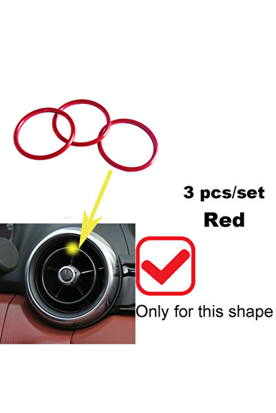 Choice3 Red Inner ring Car Air Conditioner AC Vent Outlet Ring Trim For Mazda...