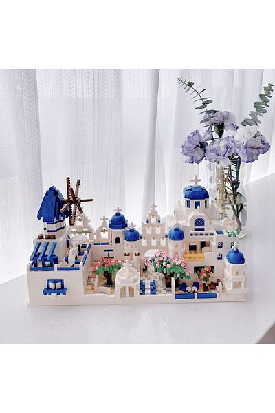 Choice 4310pcs Santorini Building Blocks Set Love Sea Architecture Model MOC Bricks DIY Adult Kids Assem...