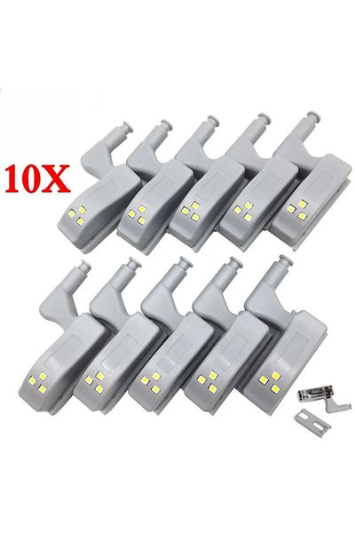 JOYINLED 10Pcs/Set Kitchen Cupboard Lights LED Inner Hinge Lamp Lighting for Bedroom Wardrobe Closet Under...