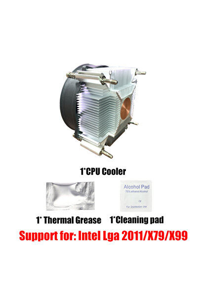 Choice مبرد هواء أبيض ثابت اللون، مقاس 90 مم، متوافق مع معالجات LGA 2011، مزود بـ 4 دبابيس PWM، مناسب لمعالجات Intel 1150/1151