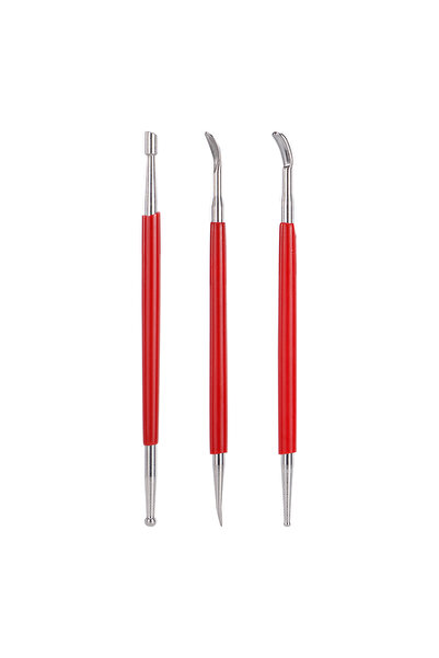 QJH A - 3Pcs - 1Set Stainless Steel Leather Modeling Carvers Tools, Double En...