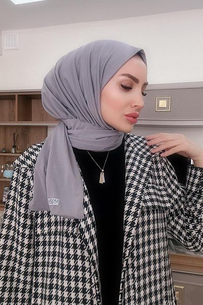 SAYRA Gray Lycra Shawl Women's Shawl - Ready Snap Fastener, Syr008