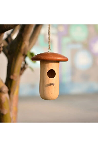 Choice1 Brown 1Pc Outdoor Hummingbird House Natural Wooden Hanging Hummingbird Nest Wild Bird House Hummingb