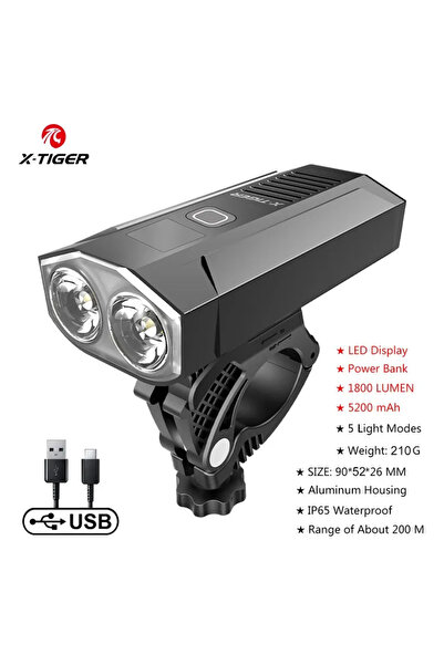Choice QD-1101 X-Tiger Bike Light Headlight Bike Lamp Set Waterproof Recharge...