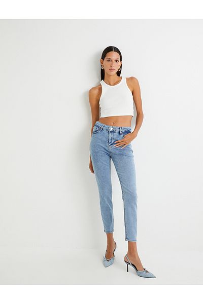 Koton Pantaloni de damă Indigo Jean - 4sal40307md