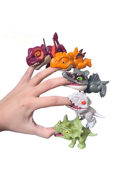 Choice 10 Pcs Random Action Figures Finger-biting Mini Toys Jurassic Dinosaur Park T-rex Dino Bite Hand Toy
