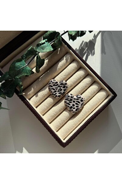 Alice İsstanbul Black Leopard Heart Earrings