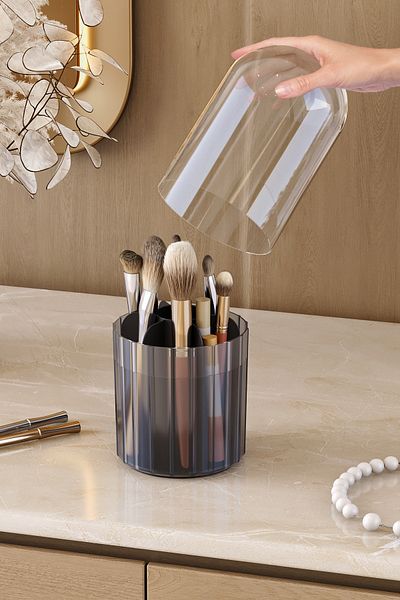 Pufwin Home Makeup Brush and Cosmetic Organizer Hygienic Organizer with Transparent Lid