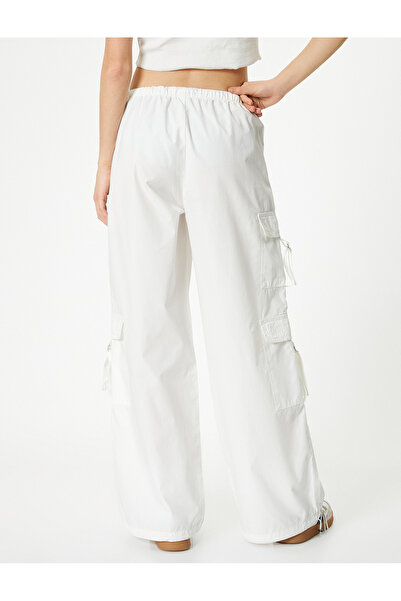 Koton Oversize Paraşüt Pantolon Düşük Bel Geniş Paça Kargo Cepli Pamuklu