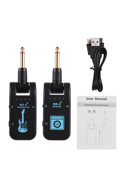 Choice Black 2.4G Wireless Guitar Transmitter Receiver Guitar System 48K/16bit Real-time Transmission 282 D