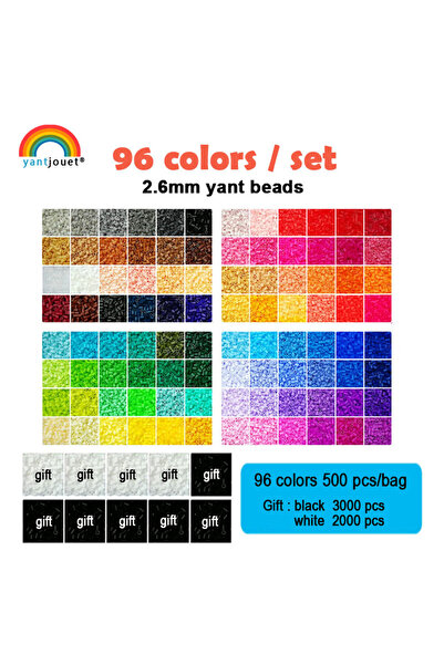 Choice 96 لونًا من خرز يانتجويت، 2.6 مم، أسود وأبيض، مناسب للأطفال، خرز هاما،...