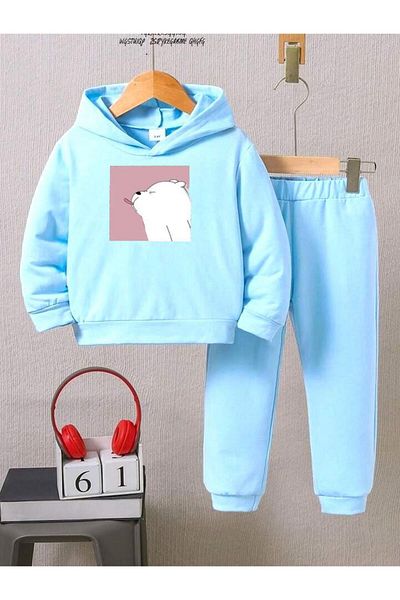 BENROMA Set de trening pentru copii unisex - imprimeu pentru câini care scoate limbă, mucegai supradimensionat