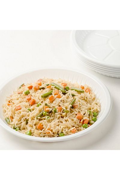 Falcon 25-Piece Disposable Round Plastic Dinner Plates Set - 22 cm