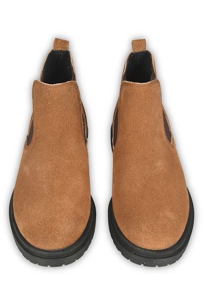 DeepSEA Men's Brown Suede Leather Orthopedic Sole Chelsea Boots with Elastic Sides 2509938