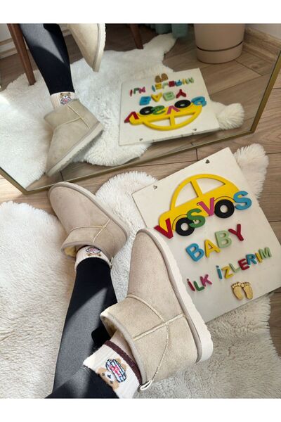 VOSVOSBABYSTORE Krem Mini Yetişkin Süet Bot