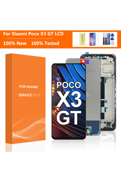 Choice شاشة جديدة سوداء بإطار مقاس 6.6 بوصة لهاتف POCO X3 GT 21061110AG شاشة ...