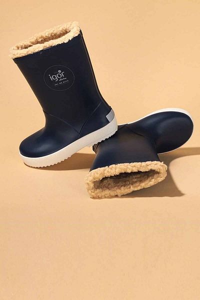IGOR Beige Children's Rain Boots - Fur Inside