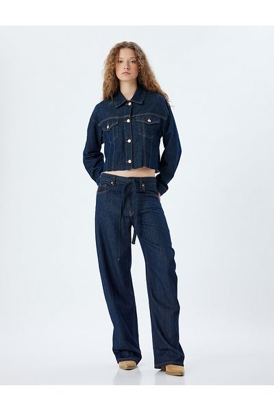 Koton Balloon Fit Jeans - Oversize Jeans, Gürtel und Tasche Weites Bein