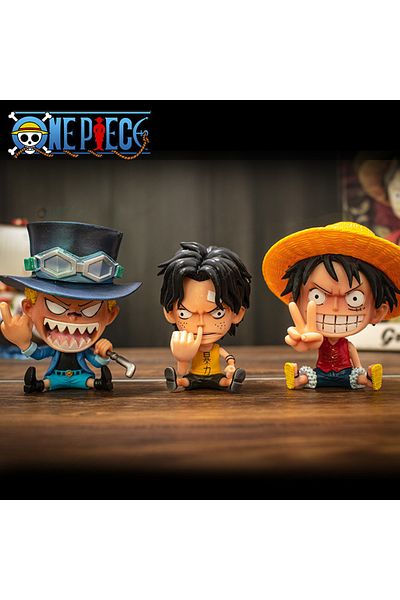 Choice Hot 8-10cm One Piece Anime Figure Confident Smiley Luffy Roronoa Zoro Q-Version Action Figurine P...