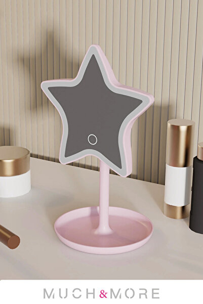 Much and More Yıldız Dokunmatik Led Işıklı Masa Üstü Makyaj Aynası Ledli (PİL ILE ÇALIŞIR) 27*15