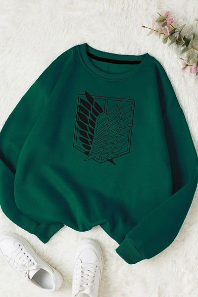Moda Glo Βαμβακερό φούτερ Unisex Titan Attack Crew Neck