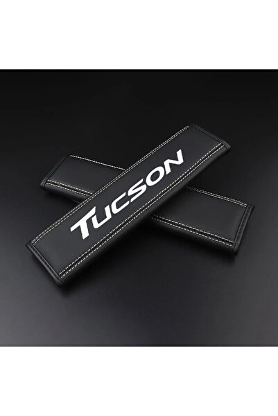 Choice أغطية حماية لحزام الأمان من الجلد النابا باللون الأسود والأبيض قطعتين لسيارة هيونداي توسان شارة Ix3