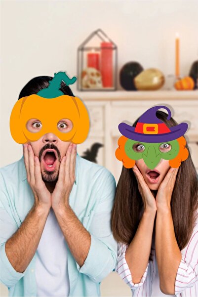 neşeli günlerim Μάσκα με θέμα το Halloween 4 τμχ * (παχύ χαρτί)