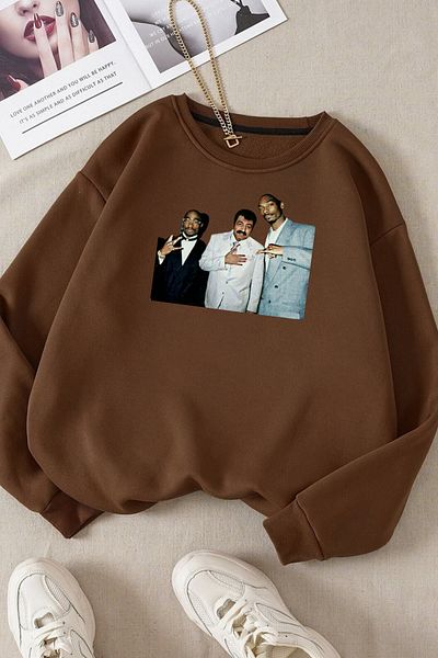 Moda Glo Unisex Μουσουλμανική στάμπα με λαιμόκοψη βαμβακερή φούτερ