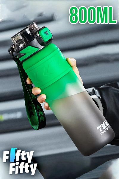 Vagonlife Tkk 800 ml - Double Color Softtouch Tritan Water Bottle with Straw, Bpa Free and Carrying Strap