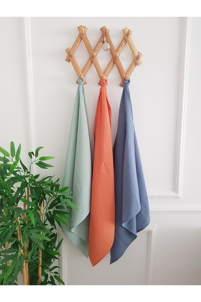 ib ilkimbebe طقم بطانية موسلين 3 قطع - 100% قطن، 80x80 سم، بطانية أطفال حديثي...