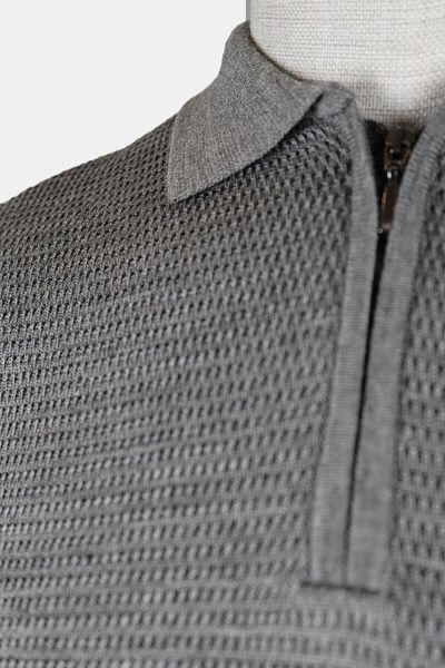 Nehir 244701607   River Zippered Polo Collar Gray