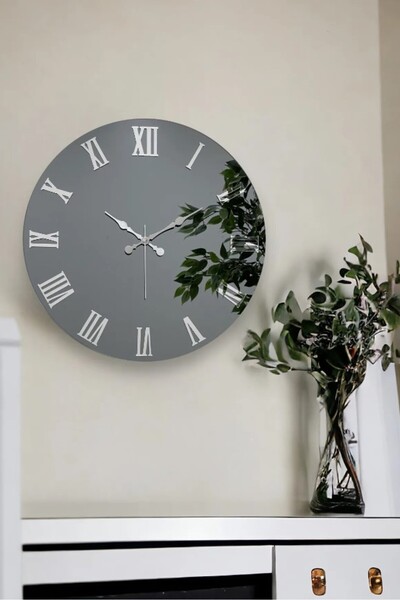 EMORES 41 Cm Gerçek Ayna Pleksi Rakam Dekoratif Duvar Saati