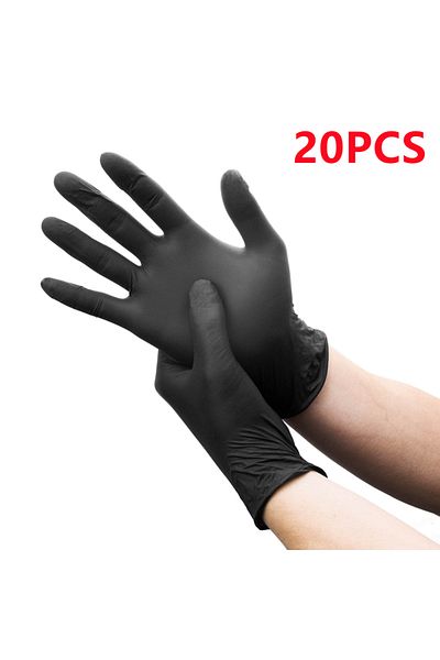 Choice M Black 20PCS Black Nitrile Disposable Gloves XS-L 20/50/100Count Latex Free Home Cleaning Gloves Te