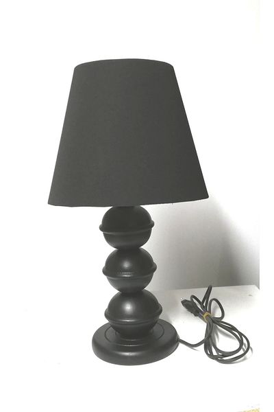 TEKAY AYDINLATMA Black Wooden Leg Bedroom Living Room Lampshade