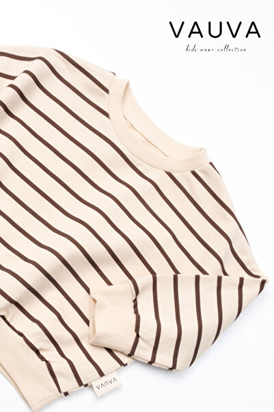 Vauva Çocuk Takım Kız Erkek Bebek Çocuk Uzun Kollu Çizgili Mevsimlik Takım