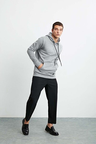 GRIMELANGE Ανδρική φούτερ με μαλακή κουκούλα Jorge από οργανικό βαμβάκι καγκουρό κανονική φούτερ Grimelange