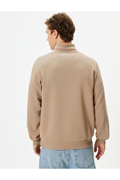 Koton Φούτερ με μισό φερμουάρ με γιακά με μακρυμάνικο ριμπ