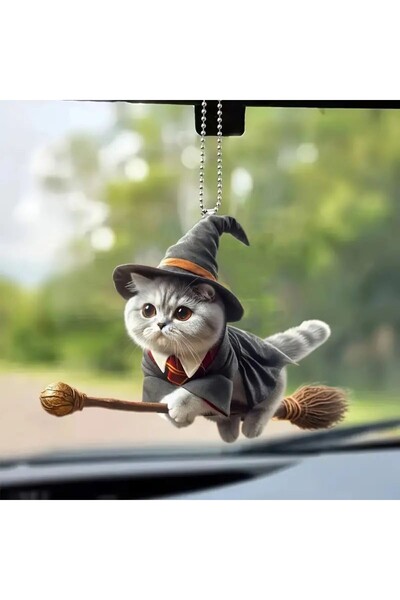 Choice 2D 2D Acrylic Magic Flying Kitten Rearview Mirror Decorative Pendant, Backpack Keychain Decorative P