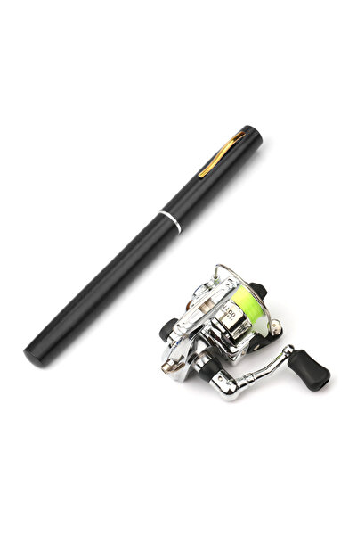 Choice12 1m Black Pket Collapsible Fishing Rod Reel Combo Mini Pen Fishing Po...