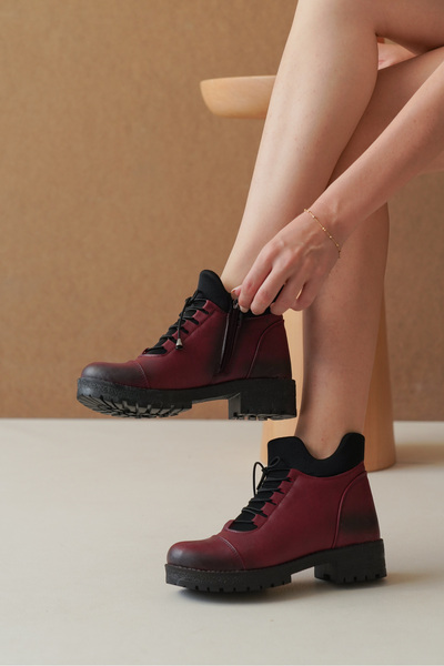 Riccon Bordo Kadın Postal Bot 0012720