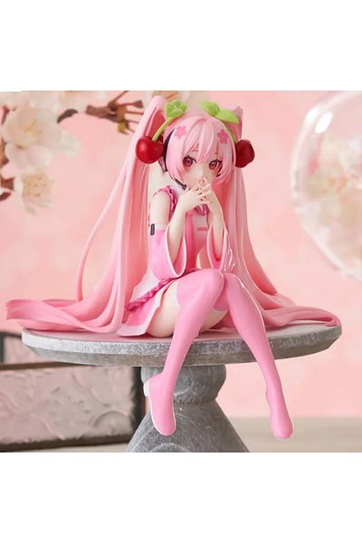 Choice New Hatsune Miku Anime figure Pink dress PVC model action toys Cherry pink cherry blossom decorat...