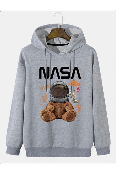 Moda Glo Φούτερ Molly Unisex Μαύρο Teddy Bear με στάμπα της NASA