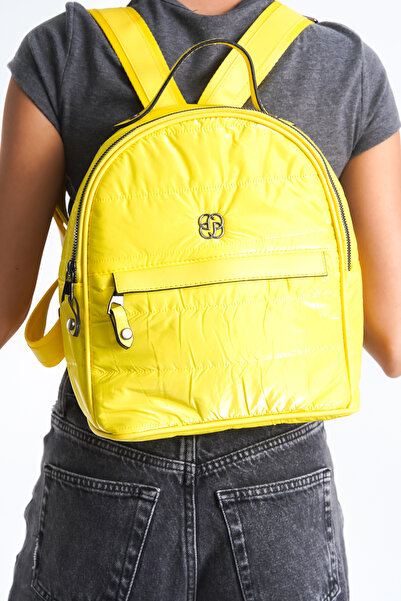 Moda Lime Κίτρινη γυναικεία τσάντα πλάτης και ώμου Κομψά γυναικεία σακίδια πλ...