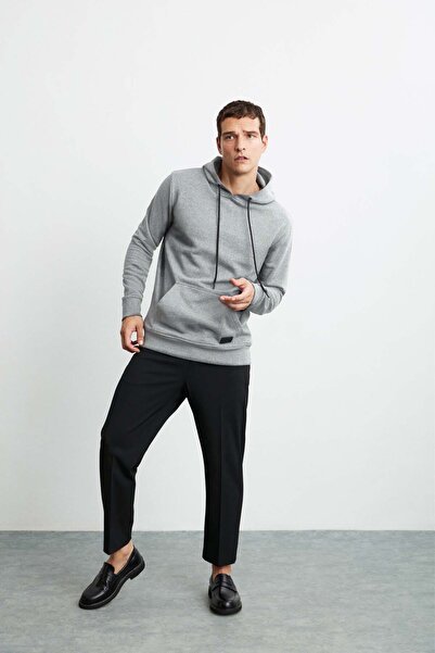 GRIMELANGE Ανδρική φούτερ με μαλακή κουκούλα Jorge από οργανικό βαμβάκι καγκουρό κανονική φούτερ Grimelange