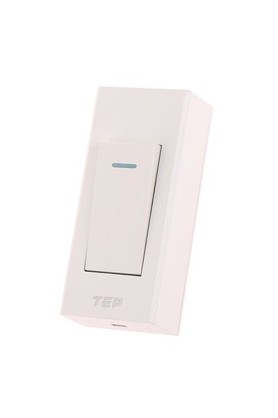 HUXUAN White 1 Gang 2 Way Surface Mount Switch Wire Hanging Installation Bedside On/off Control Lamp Grey/w