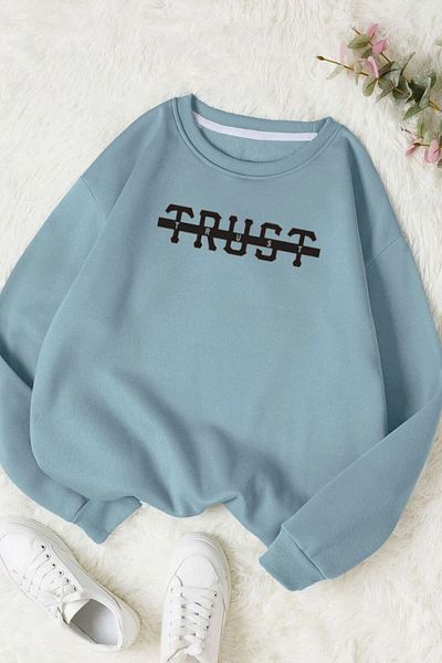 Moda Glo Hanorac unisex din bumbac cu decolteu triplu cu dungi Trust