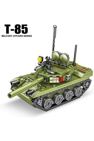Choice Bagged Military T-85 Main Battle Tank Vehicles Ww2 Army Soldier Figures Building Blocks Kids Toys Fo